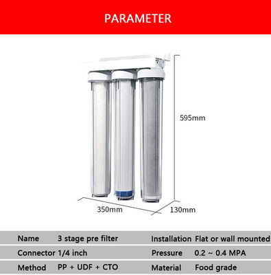 20" x 2,5" Big Blue Drie-Housing Filtratiesysteem voor Hoog Capaciteit Water Filtratie
