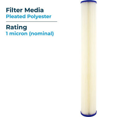 20 inch * 2,5 inch zwembadfilterpatroon met PES membraan en polyesterstof