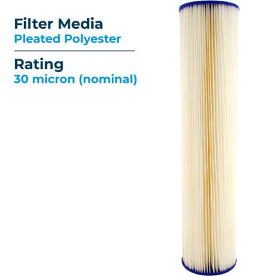 Acryl 20 inch zwembadfilter cartridges voor bovengrond zwembaden Makkelijk te installeren