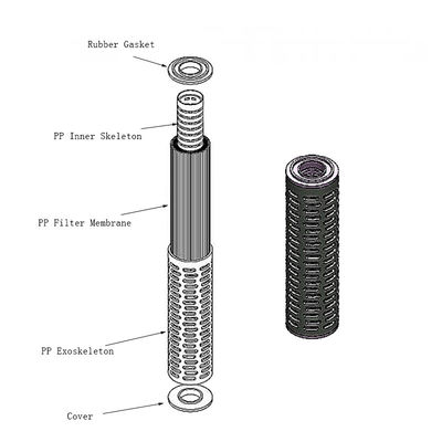 10 inch PP pleatfilterpatroon voor steriele filtratie Bacteriële onderschepping