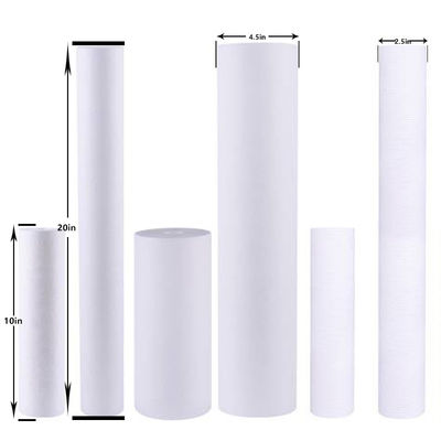 PP smelt geblazen cartridge sediment filters voor waterbehandeling 10 20 30 40 inch Spun Filter