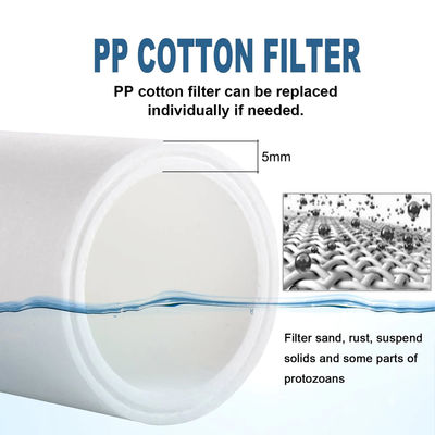 10 inch Pp Cotton Melt Blown Filter Cartridge 25*6.2cm Grootte voor omgekeerd osmose systeem