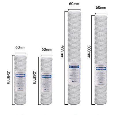 10/20 inch zuur- en alkaliebestendige roestvrij staal katoenen filtercartridge