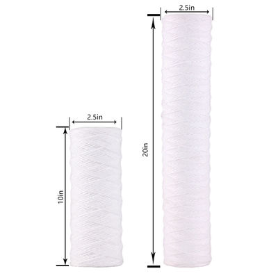 10 20 30 40 Inch 1 5 10 20 50 100 Micron String Wound PP Garne Filter Cartridge Voor RO Voorbehandeling