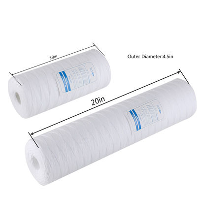 10 20 30 40 Inch 1 5 10 20 50 100 Micron String Wound PP Garne Filter Cartridge Voor RO Voorbehandeling