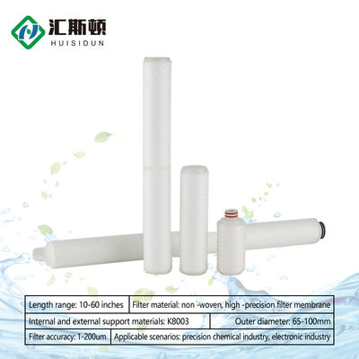 Omgekeerde osmose 10/20/30/40/50/60 inch gepleteerde filter voor drankfiltratie 1micron