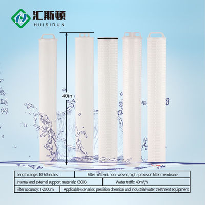 Hoge stroom 10 micron pleat cartridges voor waterbehandeling en zeewater ontzilter