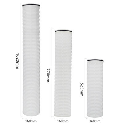 Voedsel en drank 20 inch 40 inch High Flow Pleated Filter Cartridge voor de behandeling van afvalwater met uitzondering van roest