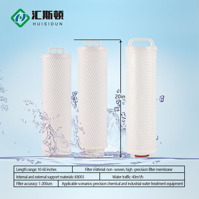 0.2 Um PTFE thermisch bindend PP grote stroom vouwbare waterfiltercartridge