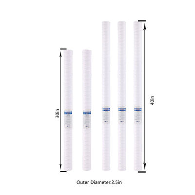 20-40 inch industriële strookwonden polypropyleenfilterpatronen voor voedingsmiddelen