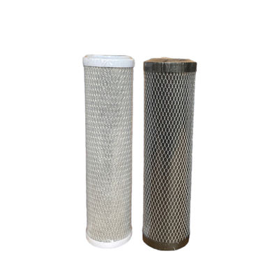 Ondersteuning OEM 10 inch gecomprimeerde kokosnoot schelp geactiveerd koolstoffilter voor huishoudelijke waterzuiveringsapparaten
