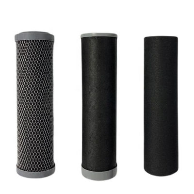 Ondersteuning OEM 10 inch gecomprimeerde kokosnoot schelp geactiveerd koolstoffilter voor huishoudelijke waterzuiveringsapparaten