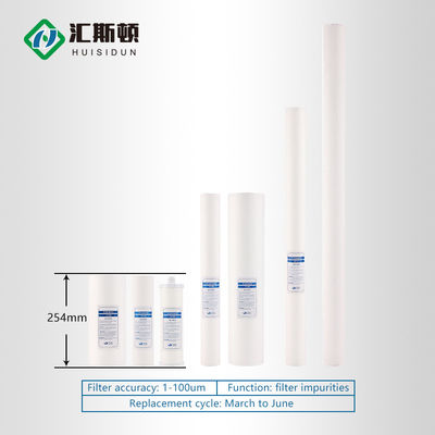 Huishoudelijke 5 micron witte 10 inch PP katoen sediment waterfilter cartridge voor omgekeerde osmose